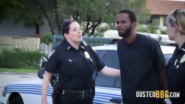 Lesbian White Cops Riding A Big Dicked Black Thief