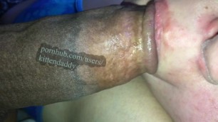 White Teen Sucks Tip of BBC and he Cums in her Mouth - KittenDaddy