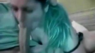 Deepthroat girl drains his cock