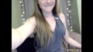 Sexy Amateur Blonde Babe Pussy Spready&comma; Teasing&comma; & Closeup on Cam pt 2 - cams69&period;net