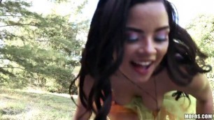 Maya Bijou - Spectacular Ebony Raver Gets Freaky in Field
