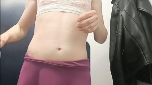 Sissy Changes into Skirt on Train