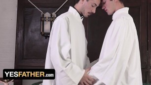 YesFather - Cute Catholic Boy Gets Bareback Fucked And Breeded During Ceremony By Kinky Priest