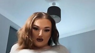 Trans whore gets her cock out