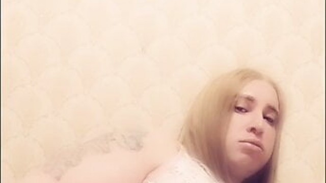 T-girl gently fucks her ass and cums.