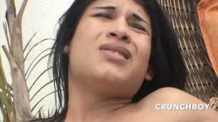 158 Straight boy curious fucked and fucking trans latina big cock trans