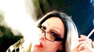 Marilyn Leather Heels Big Cock Smoking Fetish Tease